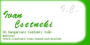 ivan csetneki business card
